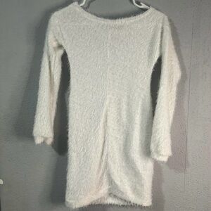 Chic Fuzzy White Sweater Dress